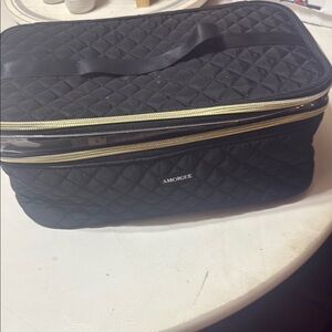 Black Quilted Women's cosmetics/travel Bag